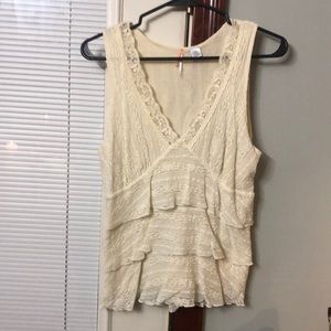 Lacy Cream Anthropologie Ric Rac Tank